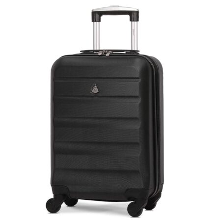 Aerolite - Handgepäck Trolley  Hartschale 55x35x20 cm, Schwarz