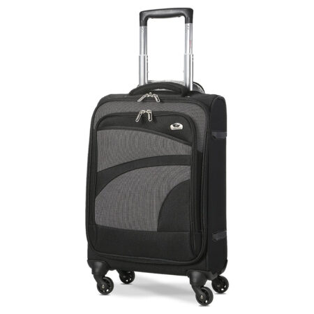leichter Handgepäck-Trolley 55x35x20 cm , Schwarz-Grau