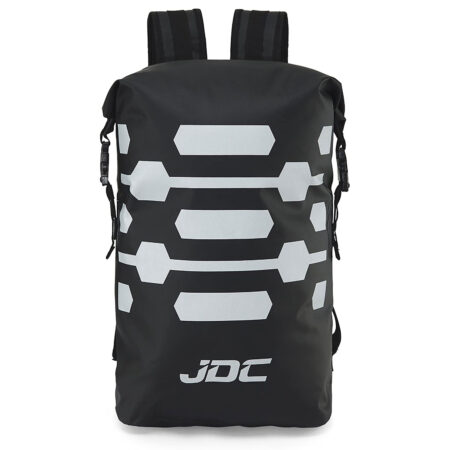 reflektierender Rolltop Fahrradrucksack 30 Liter, Schwarz
